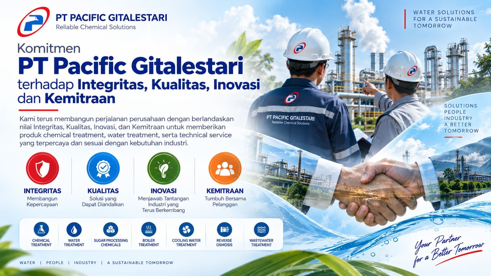 Komitmen PT Pacific Gitalestari terhadap Integritas, Kualitas, Inovasi dan Kemitraan