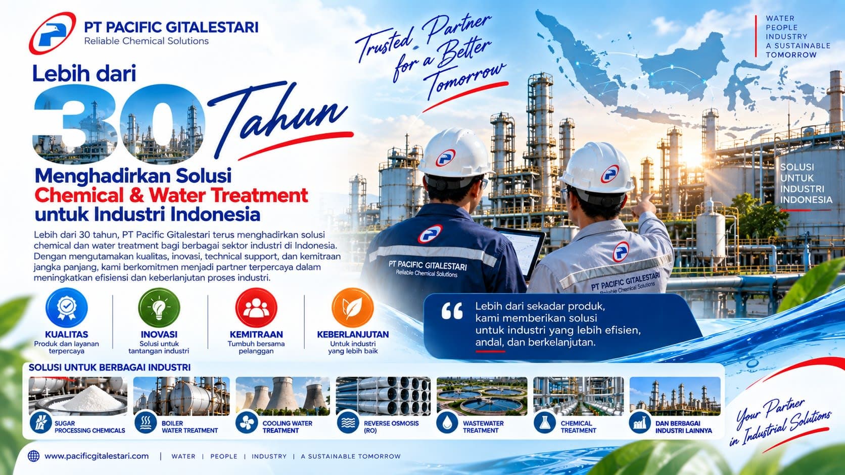Lebih dari 30 Tahun Menghadirkan Solusi Chemical Untuk Industri di Indonesia